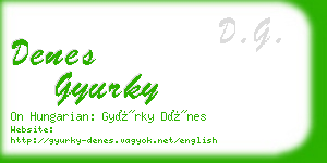 denes gyurky business card